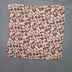 Milkbarn Floral Print Organic Bamboo Muslin Burp Cloth Purple & Cream